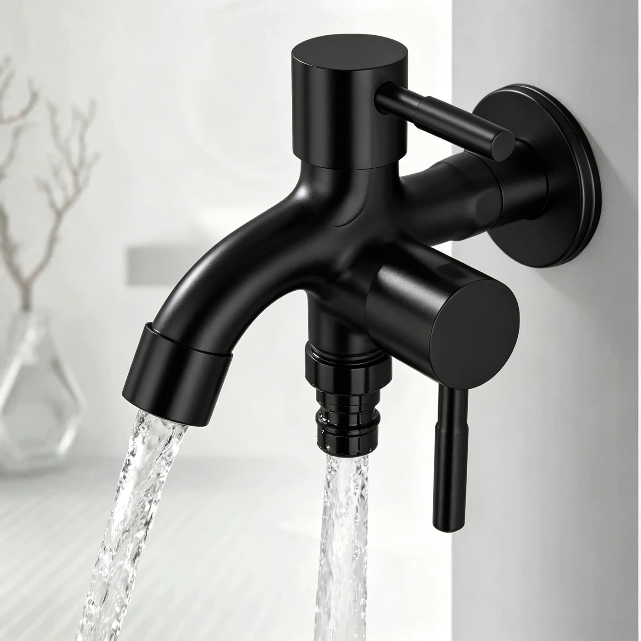 Multifunctional Dual‑Outlet Laundry Faucet Independent Dual‑Handle Water Tap Practical Bathroom Washing‑Machine Accessory Faucet
