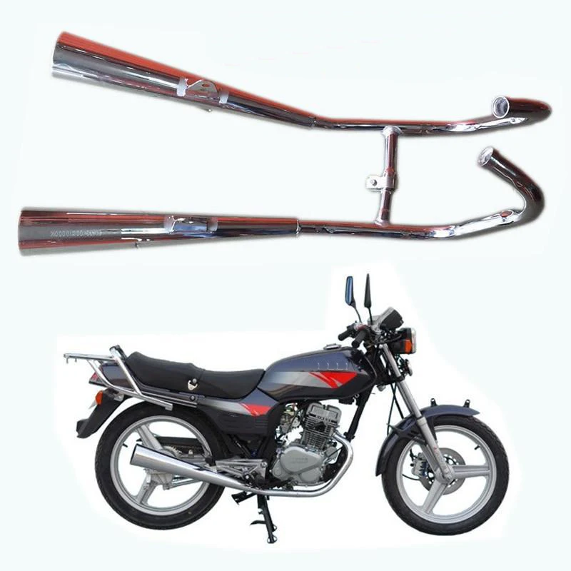 Motorcycle Muffler for Honda Jialing Sundiro Dayun Dayang Qingqi Qjmotor CBT125 CB125T DY125 2pcs Double Cylinders Exhaust Pipes