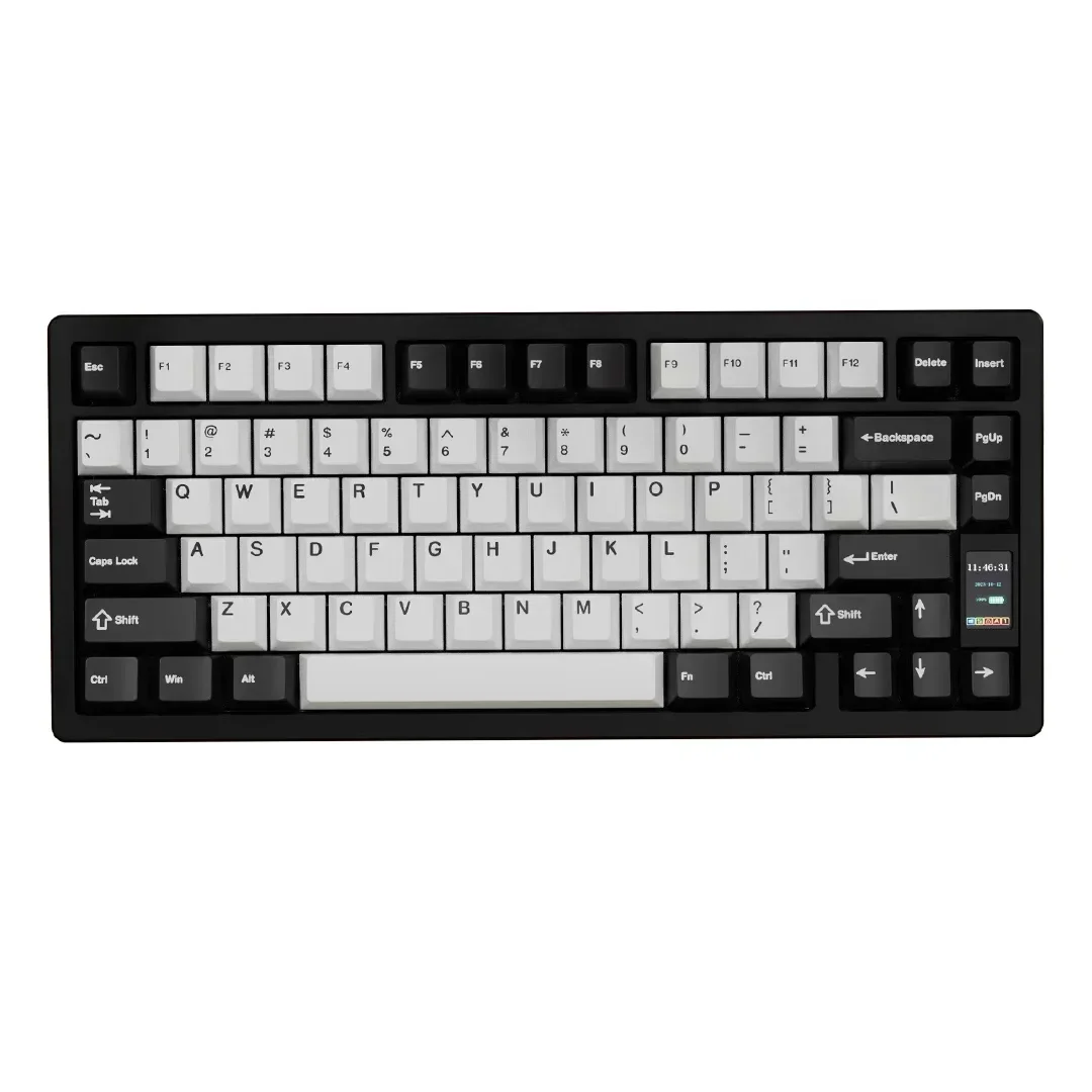 

Hot Swappable Mechanical Keyboard 75% Custom Keyboard RGB ND75 Black Case Screen Linear Switch Wireless