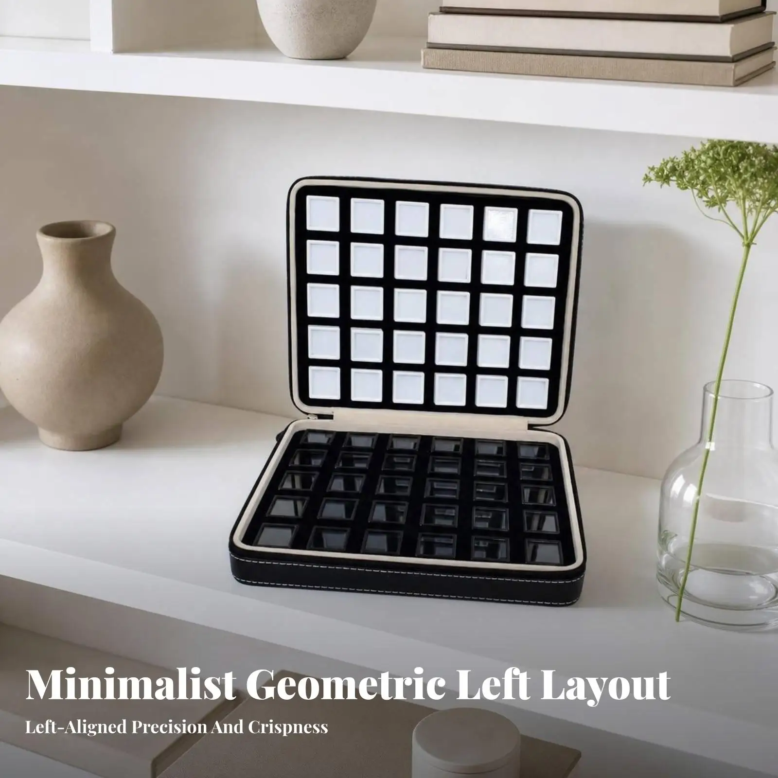 Multi-Compartment Gemstone Display Case | Secure Zippered Closure, Display Case with Compartments, for Jewelry Shows