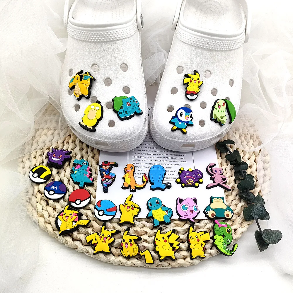 

New Stock Pok É Mon Pet Elf Decoration Buckle Shoe Charms Accessories for Crocs Sandals DIY Y2k Fashion Toys Anime Cartoon