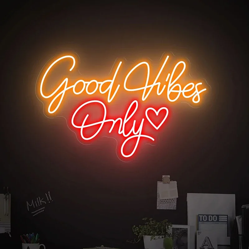 

Good Vibes Only Neon Sign Custom Wedding Engagement Light for Bedroom Neon Bar Signs Home Room Party Decor Wall Art Night Lights