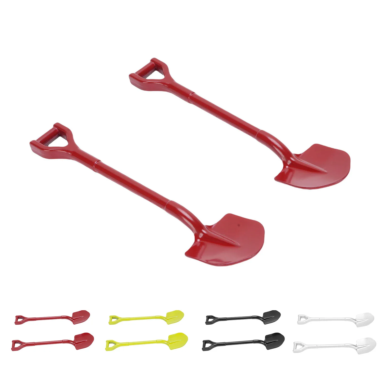 2PCS RC 시뮬레이션 메탈 삽 합금 RC 자동차 삽 도구 1/10 RC 크롤러 장식 액세서리 RC 크롤러 액세서리