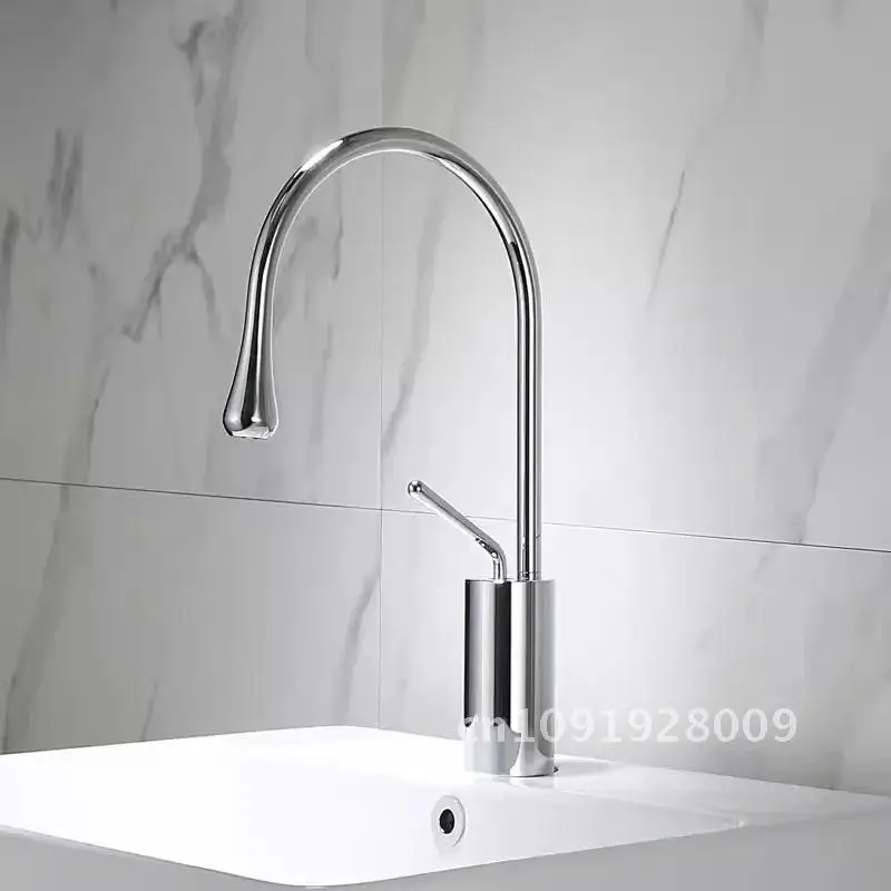 

Modern Basin Faucet Brushed Gold Black Tap Faucet Deck Mounted Tap Hot Basin Sink Brass Silver Bathroom & for Cold Mixer