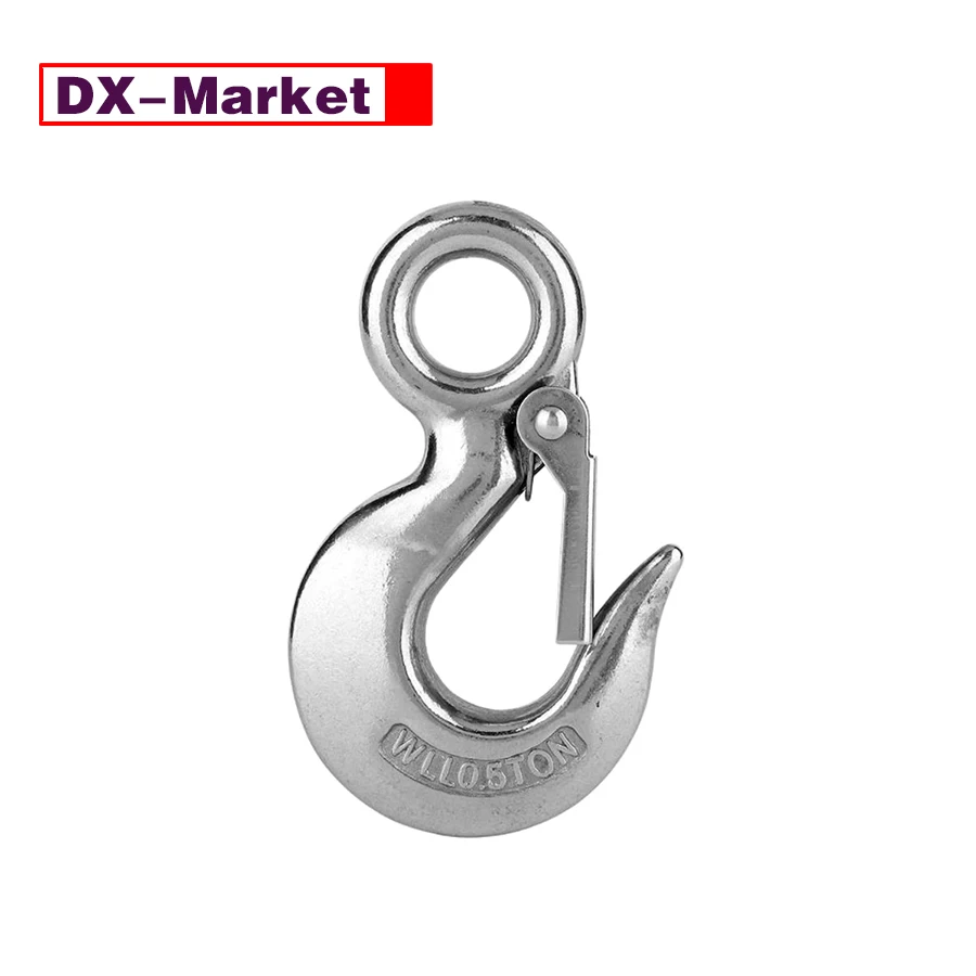 2T 304 Stainless Steel Eye Hooks ,S320 Safety Latch Fixed Eye Snap Hook ,J040