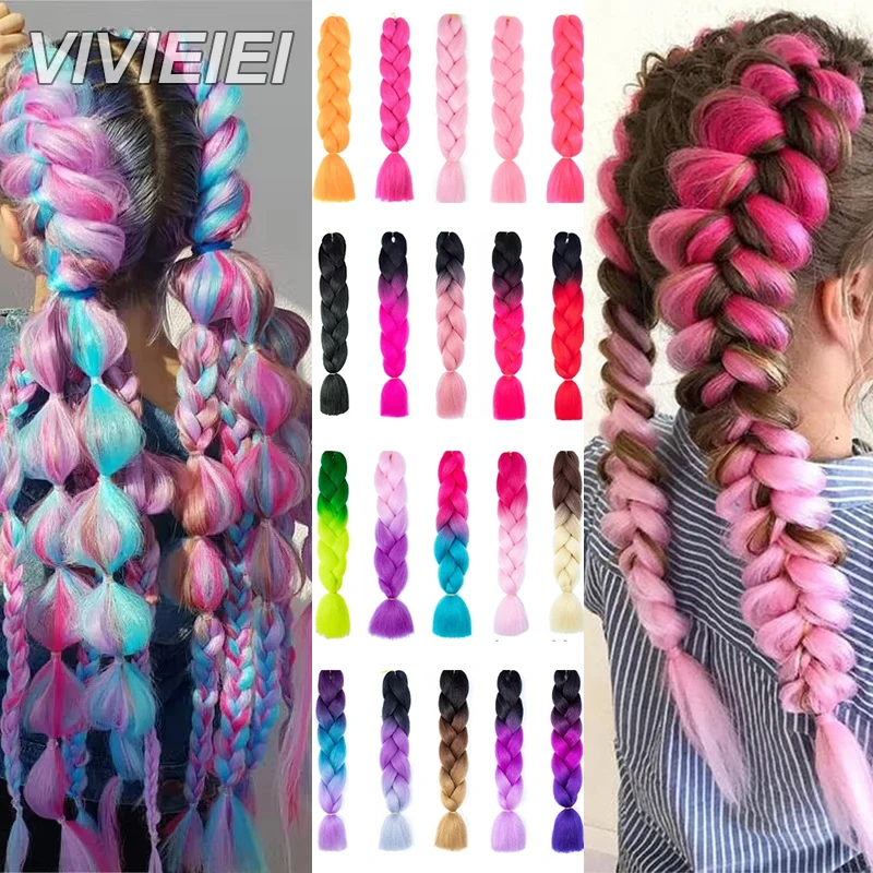 24 Polegada Jumbo Box Tranças Extensões Sintéticas Trança Cabelo Afro Ombre Cor kanekalon Cabelo para Trança Atacado para As Mulheres