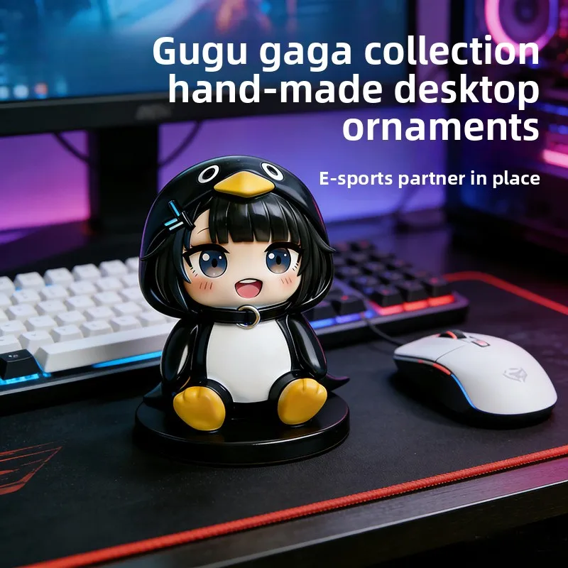 Gugugaga Terminal Land Little Penguin Administrator Resin Figure Model, Car Ornament Cartoon Figure Desktop Ornament Gift view 4