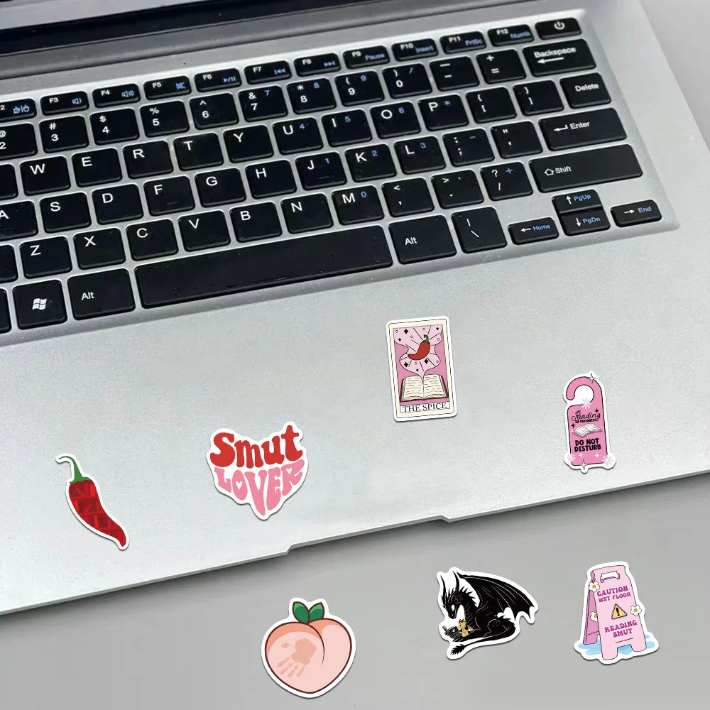 10/51/102PCS Cute Pink Reading Book Bookish Stickers Kawaii decalcomanie fai da te Skateboard Notebook Laptop Phone Cup adesivo decorativo