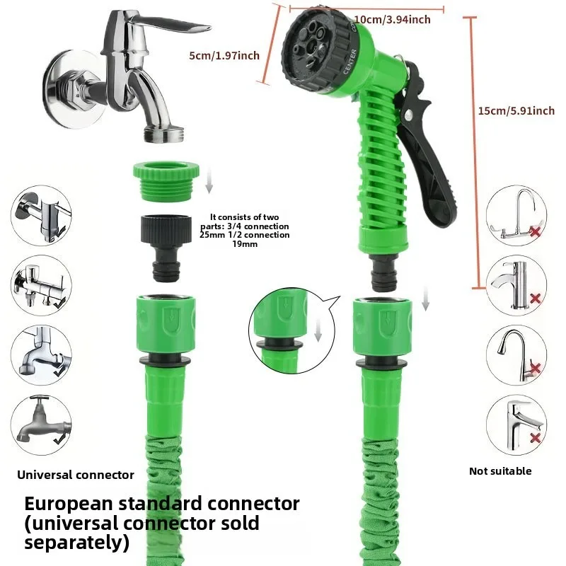 25FT Expandable Garden Watering Hose High Pressure Car Wash Magic Flexible Water Hose Jardin Irrigation Cleaning Tools