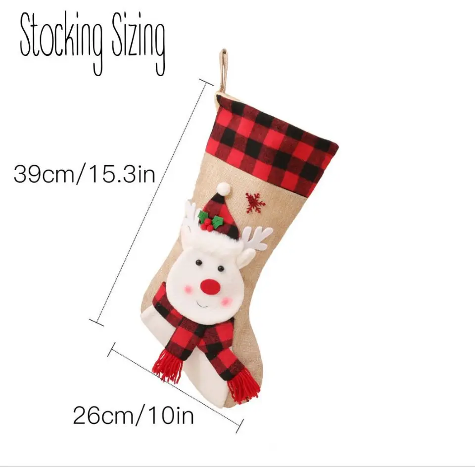 Personalised Christmas Stocking | Gnome Reindeer Snowman Gift Stockings | Personalised Stockings for Family | Letter to Santa