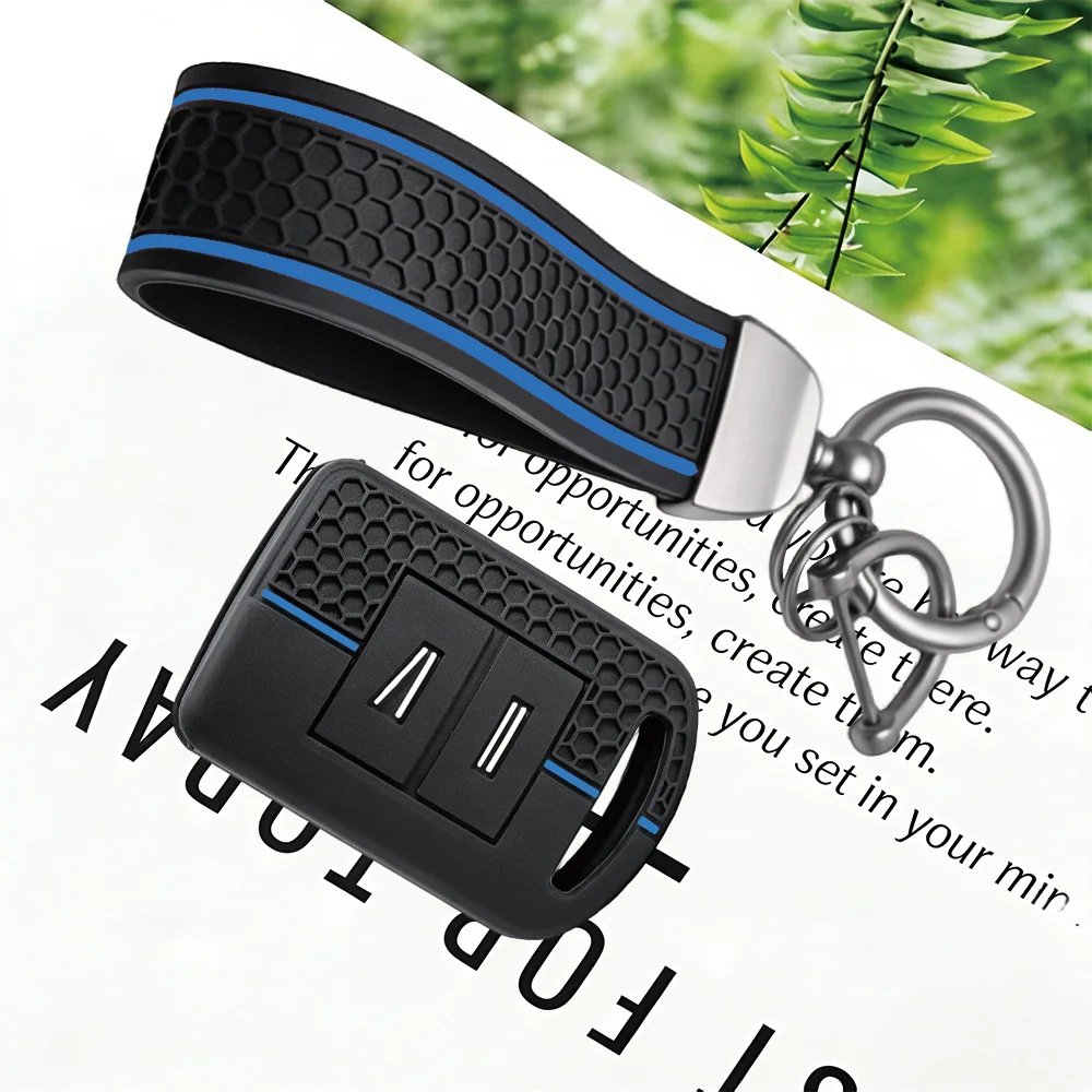 Honeycomb Stripe Key Fob Cover, With Keychain, for Opel Vauxhall Agila Corsa C Combo Meriva Tigra 1999-2010 2 Button Key