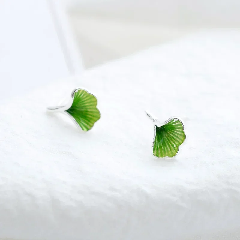 100% puro 925 prata esterlina ginkgo folha brincos para presente feminino pendientes mujer jóias de noivado brincos