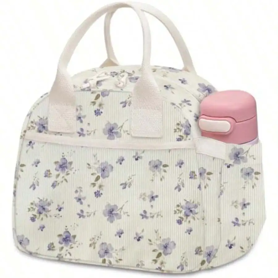 Best-Selling Hit Lunch Box For Women, Insulated Lunch Bag Cute Corduroy Lunchbox