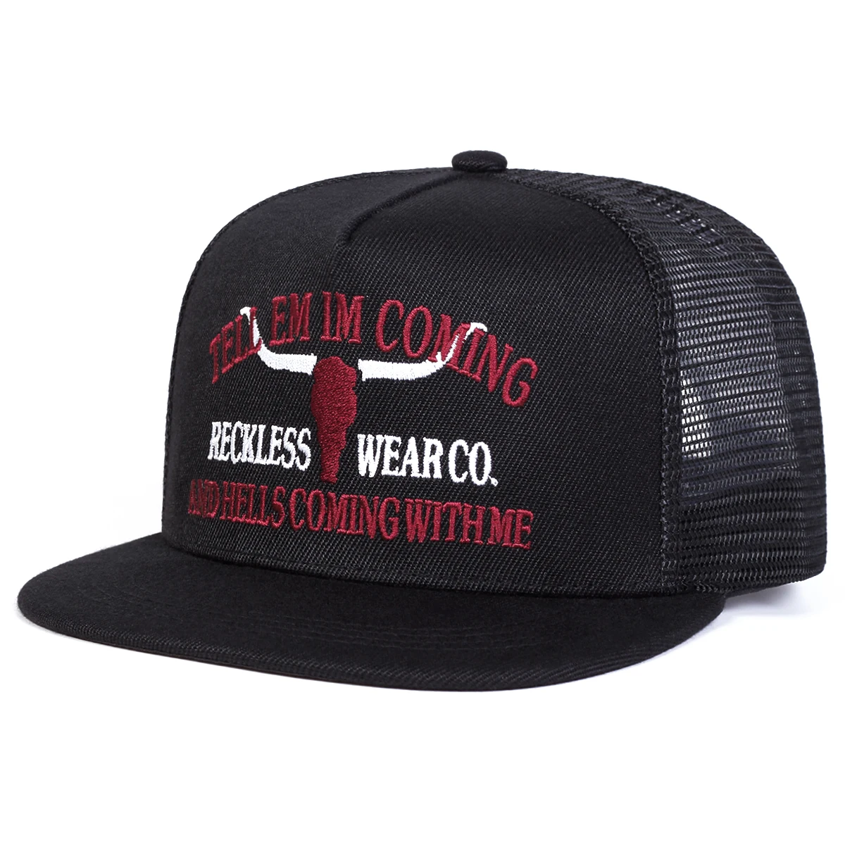 Unisex RECKLESS WEARCO Letter Embroidery Hip-hop Net Hats Spring Summer Outdoor Adjustable Casual Baseball Caps Sunscreen Hat
