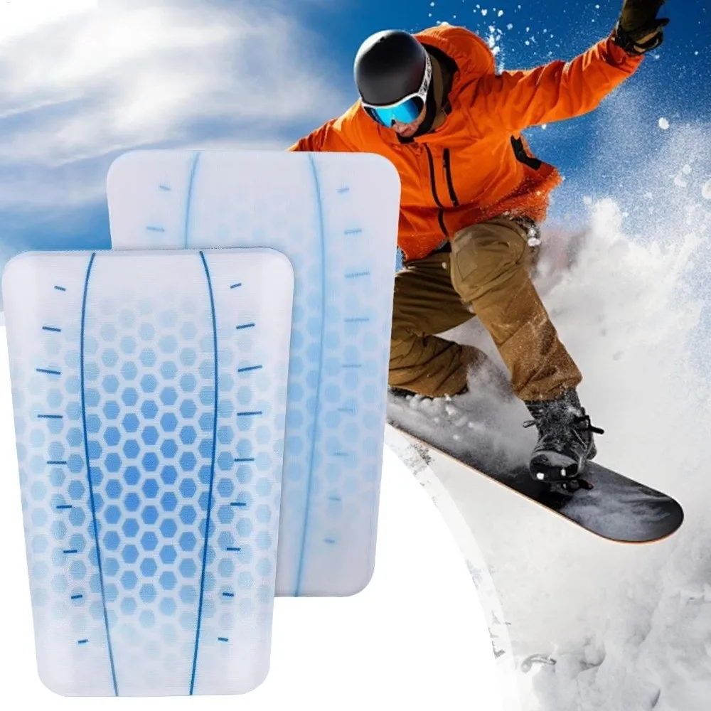 Protective Pads Flexible Ski Shin Guards Self Adhesive Soft Gel Shin Guards Shock Absorption Washable Ski Shin Pads Hockey