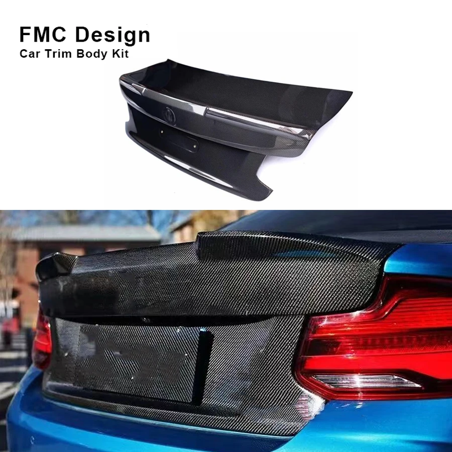 Dry Wet Carbon Fiber For BMW F22 F87 M2 M2C Coupe 2014-2022 Rear Bumper Trunk Lid Tail Gate Cover Forged/ FRP