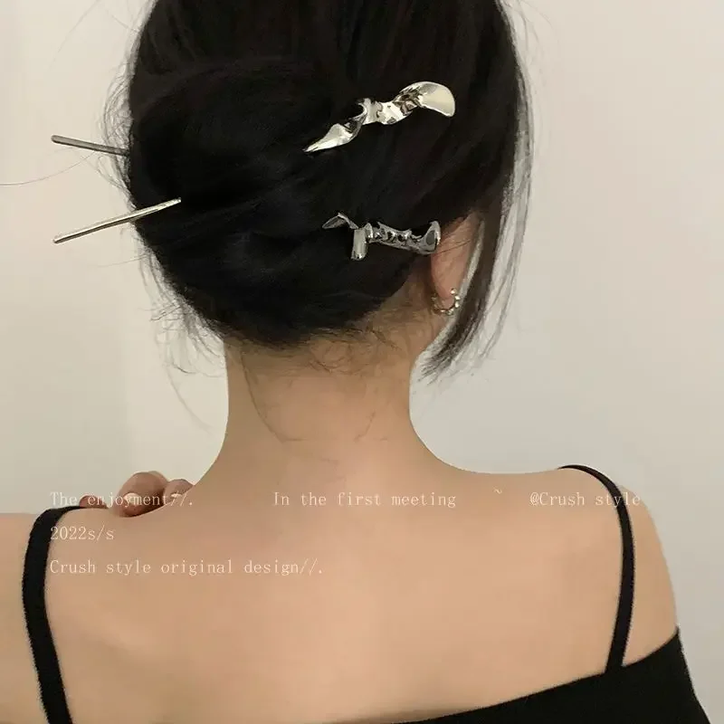 Fashionable New Chinese Cold Sense Female High-end Sense Ancient Style Hairpin Modern Simple Hairpin Headwear