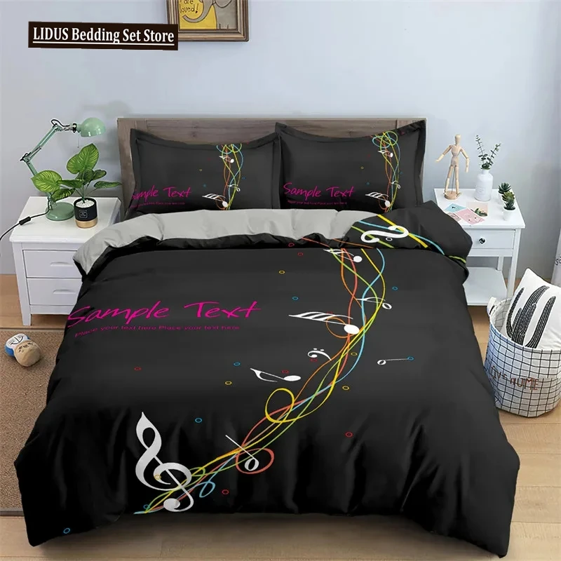 

Music Theme Duvet Cover Microfiber Musical Symbols Comforter Cover Violin Piano Pattern Bedding Set Twin King Single Queen Size