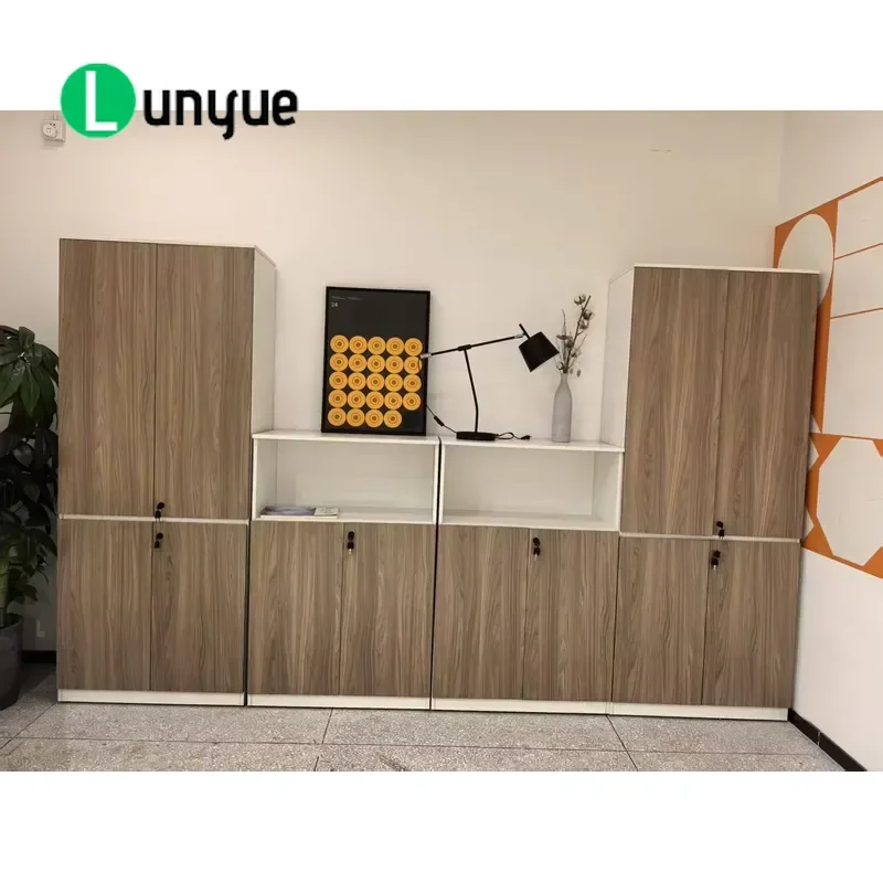 Wooden Double Door Lateral File Cabinet with Lock Home Office Storage Furniture Secure Document Organizer for Study Room