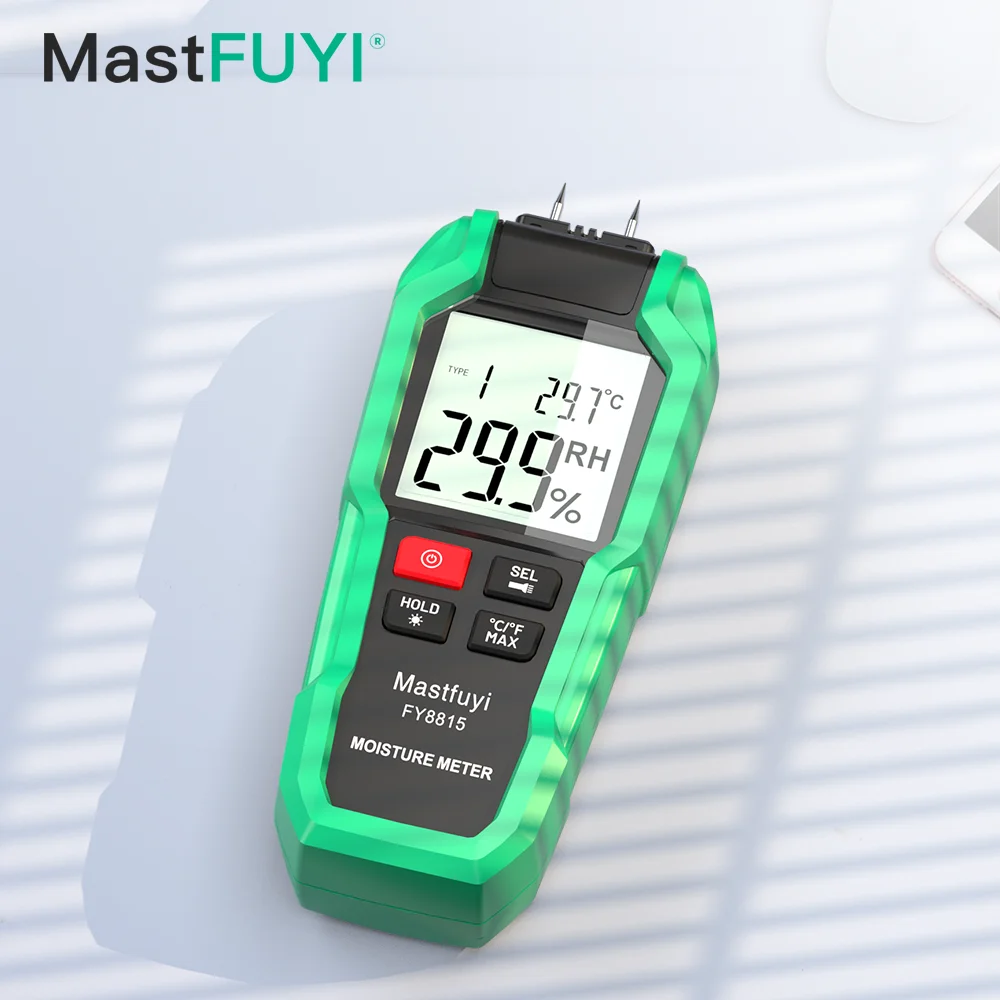 MASTFUYI FY8815 Digital Moisture Meter Timber Hygrometer LCD Display Timber Damp Detector Portable Cement Brick Moisture Tester