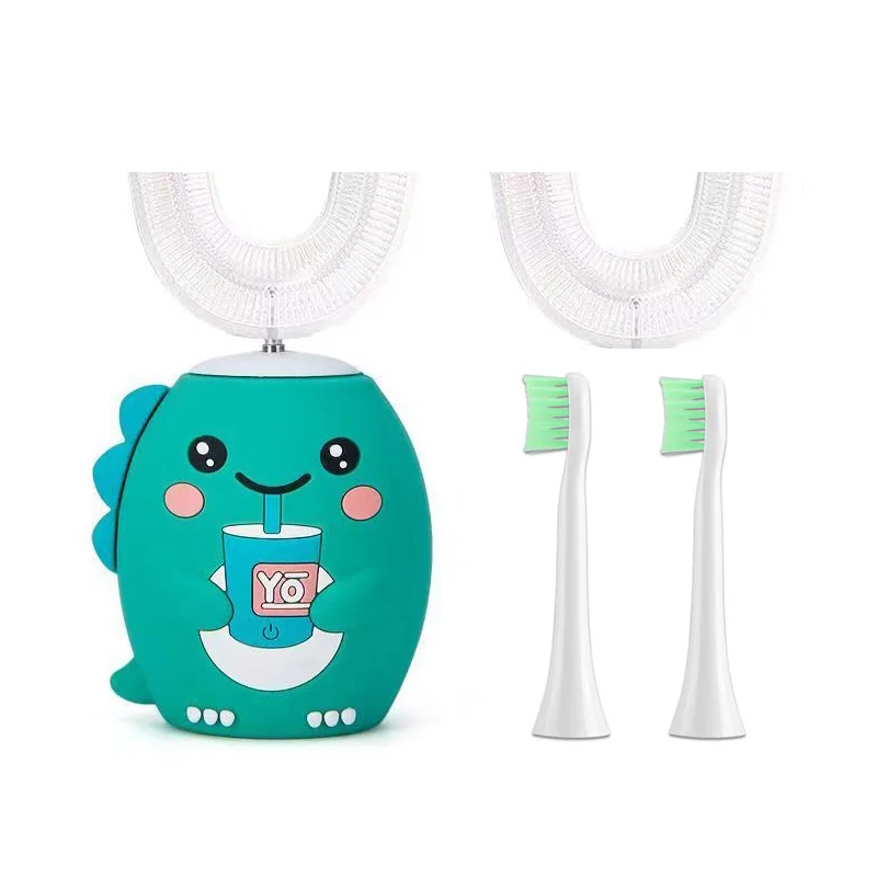 U-shaped Sonic Electric Toothbrush for Kids Children Tooth Whitening 360 Degrees Silicone Toothbrushes USB Charging Smart Timer