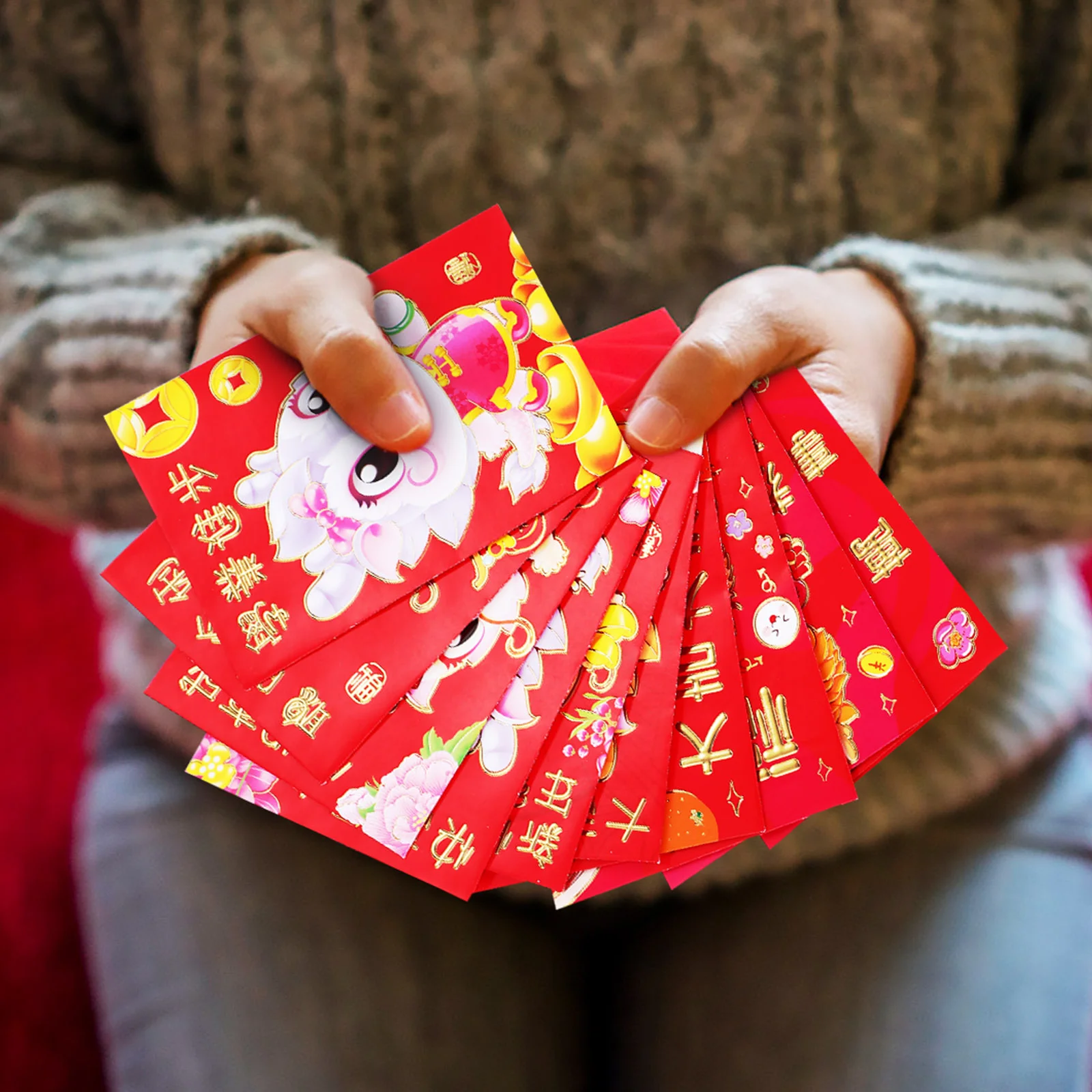 60 Pcs 60th Year of The Dragon Red Envelope Packet Money Pouch Pockets Traditional Luck Bag Gift