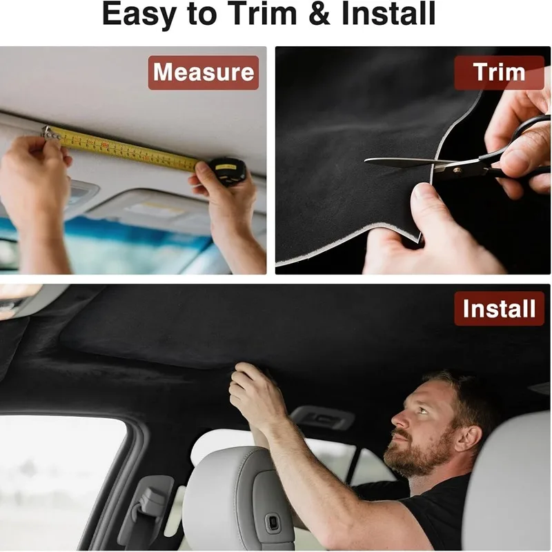 

Suede Headliner Fabric Car Interior Ceiling Upholstery Material Auto Headliner Fabric with Foam Backing for Car Roof Renovate