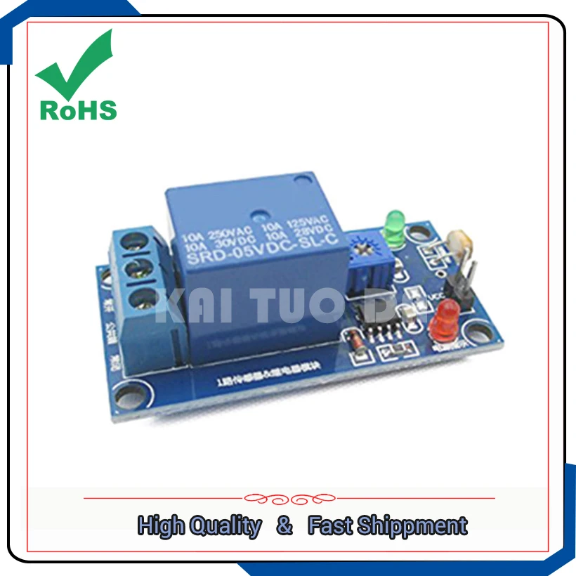 Photoresistor sensor plus 5V relay module light sensor control switch without light detection