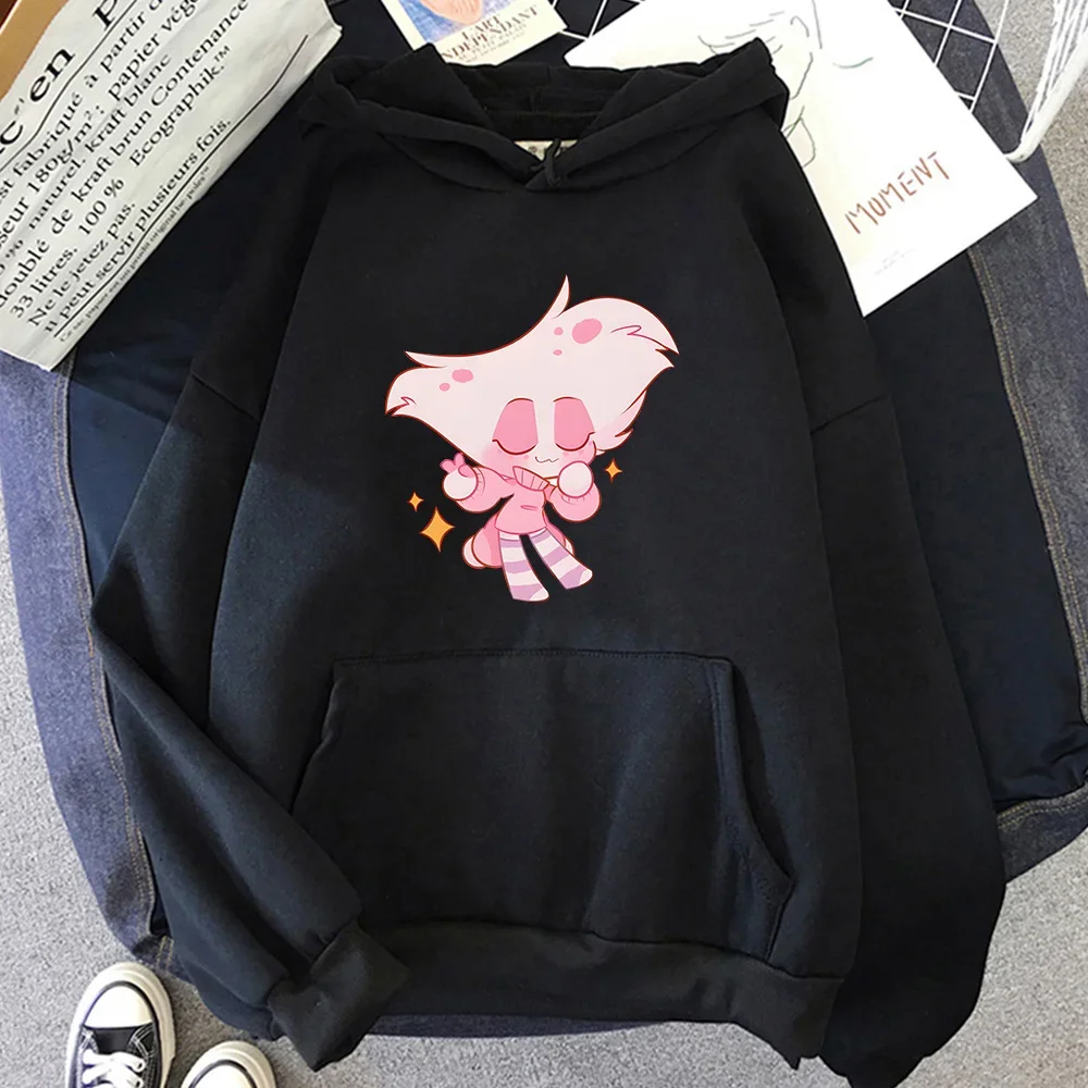 Unisex Kleding Angel Dust Hoodies Sweatwear Paar Fleece Anime Sweatshirt Lange Mouw Punk Sudaderas Con Capucha Zachte Hoody