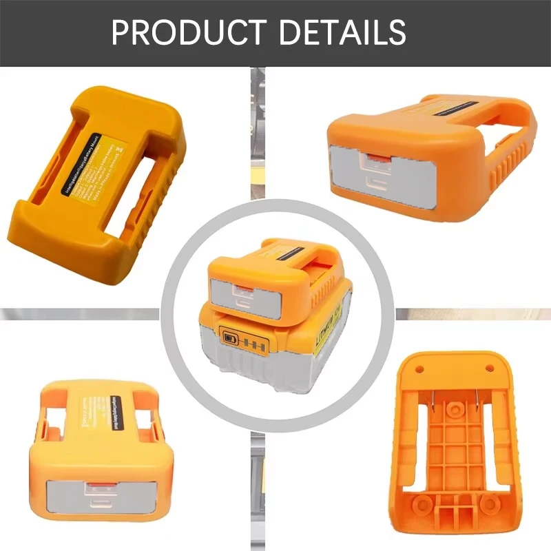 

Держатель для аккумулятора Dewalt с USB Type-C, быстрое зарядное устройство для Dewalt 18 в 20 в, портативный держатель для литий-ионных аккумуляторов, адаптер
