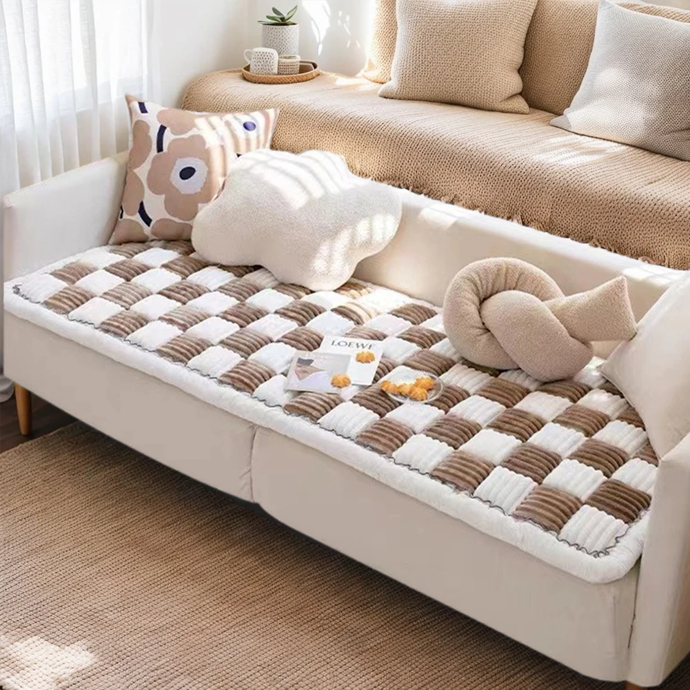 

Anti-slip Sofa Cover Thickened Warm Non-slip Couch Cushion Comfortable Winter Plush Sofa Mat Anti Slip Seat Cushion Sofa Cover