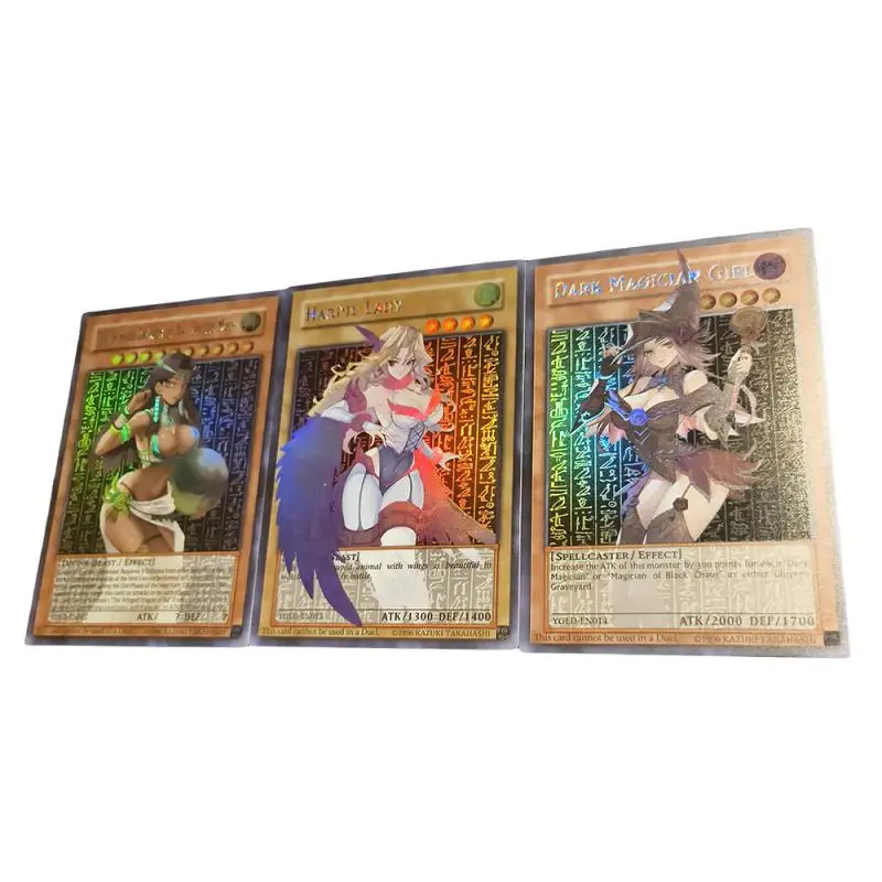 Anime Yu-Gi-Oh DIY ACG Blue Eyes White Dragon Black Magician Girl Battle Game Collectible Cards Toys for boys Birthday Gift