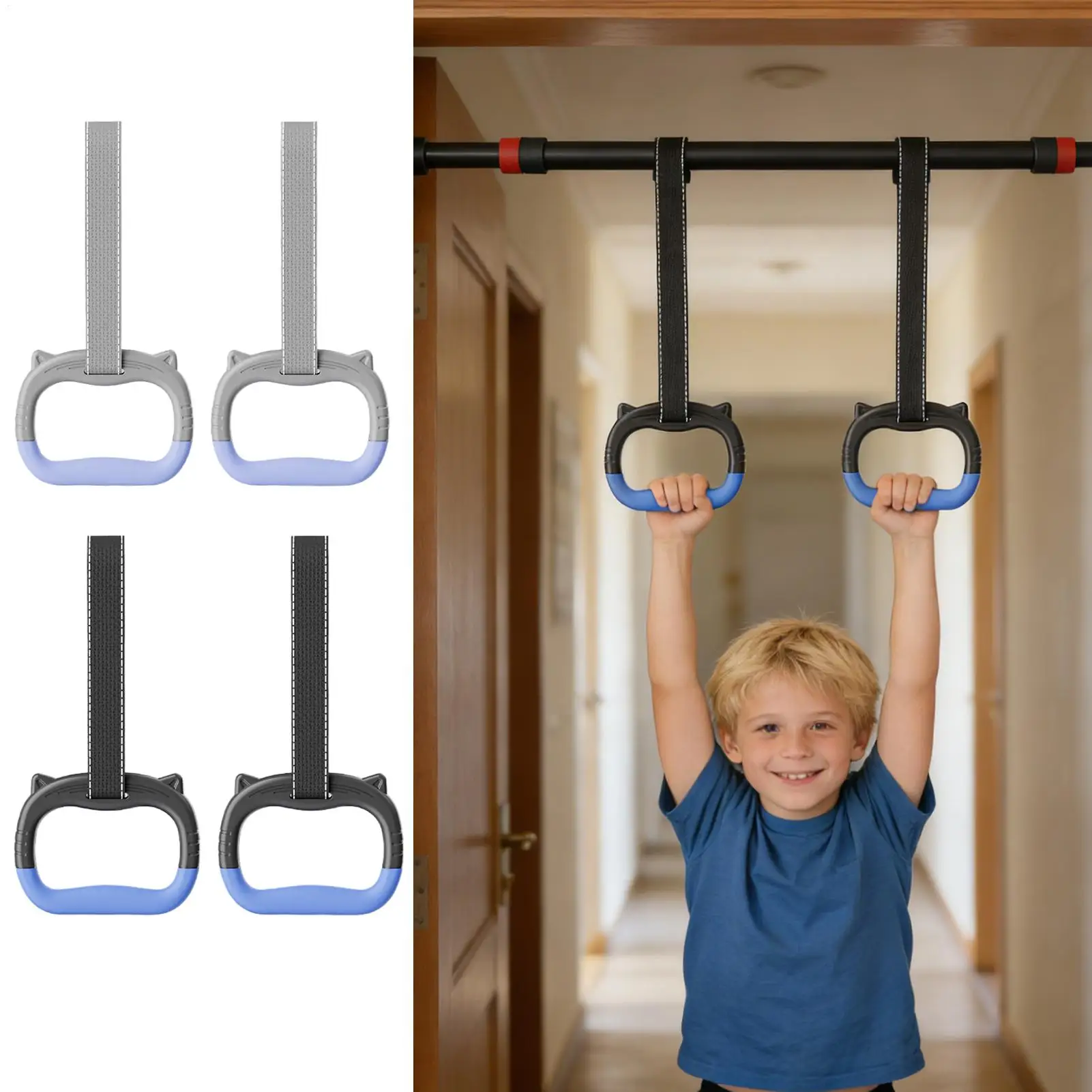 Turnringe für Kinder, Verstellbare Hängeriemen für Indoor-Klimmzüge, Hängematte zum Spielen, Kinder-Fitness und Krafttraining