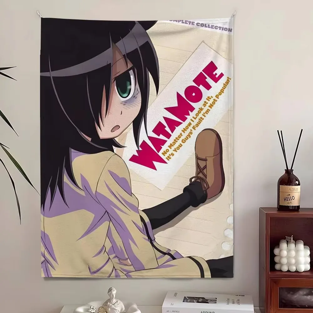 

Watamote Tomoko Kuroki Anime Tapestry, Cute Japanese Girl Wall Art for Bedroom Dorm Aesthetic Room Decoration
