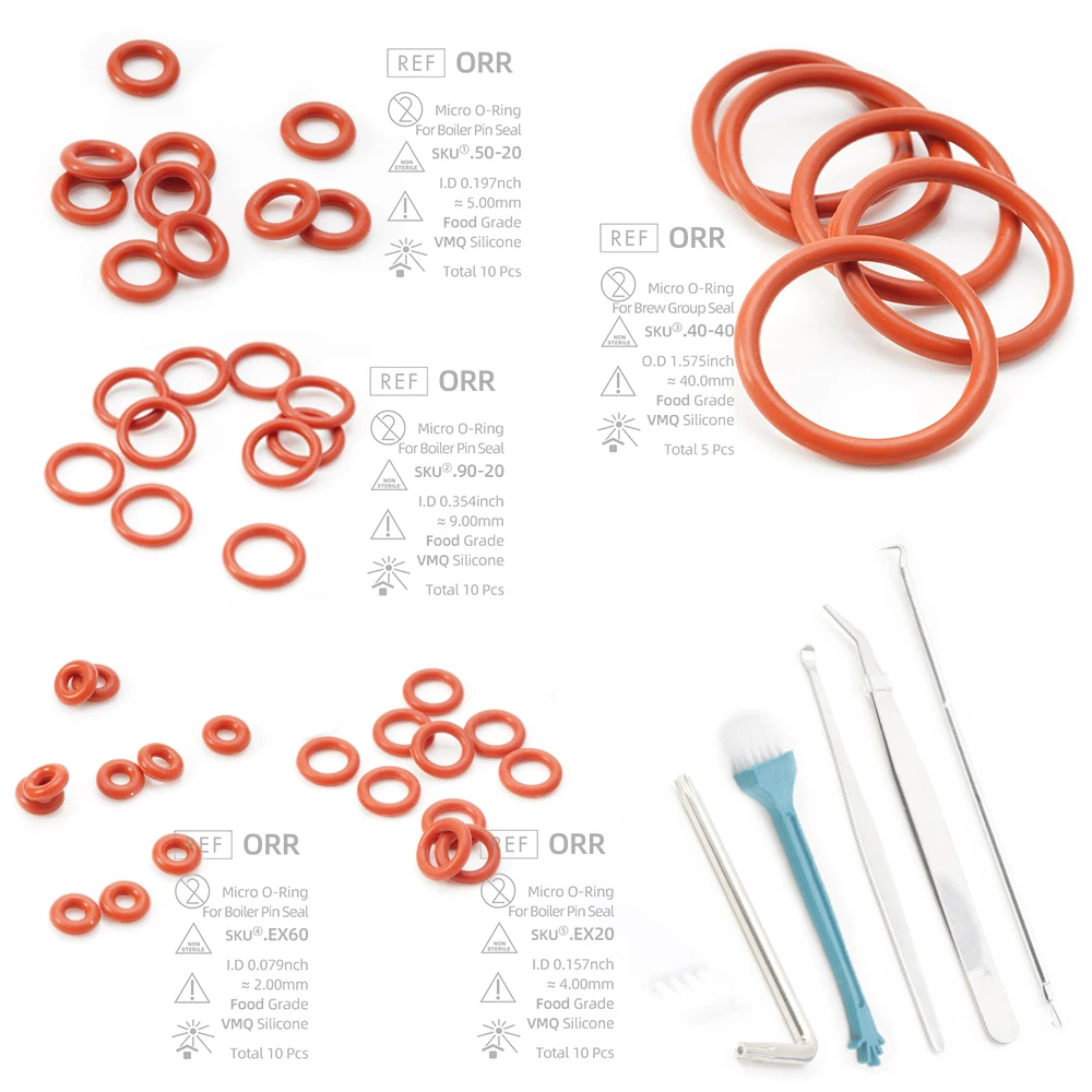 Food Grade Silicone O Ring Repair Kit, To Solve Boiler Pin Brew Group Hot Water Issues, Compatible For Philips Coffee Machines