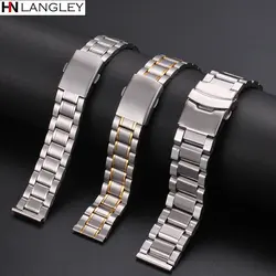 12mm 14mm 16mm 18mm 20mm 22mm 24mm Width Watch Band Stainless Steel Strap Five-bead Diving Steel Strap Watch Accessories Tool