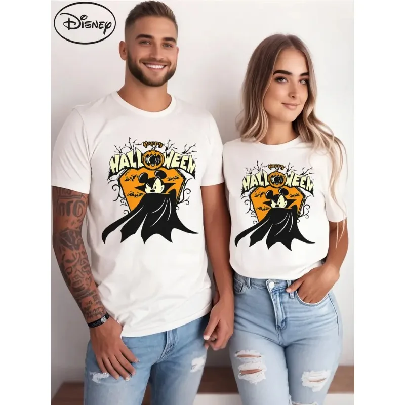 

Men's and Women's Disney Halloween Theme Mickey T-Shirt Casual Print Oversized Top T-Shirt, Breathable Quick Dry Street Clothing