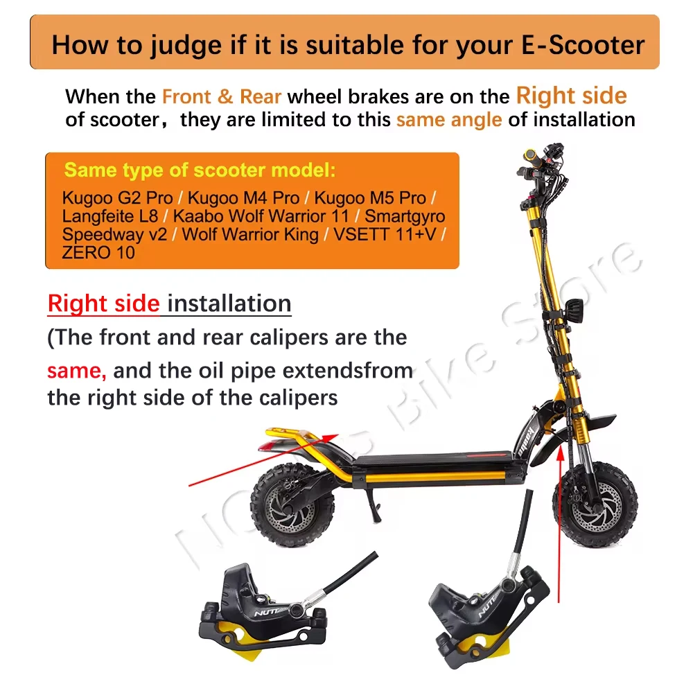 NUTT Scooter Electric Brake 4 Piston Y-5 Hydraulic Disc Brake 140 160 180 Rotor For A5-D KUGOO M4 Pro M5 Wolf Warrior Smartgyro