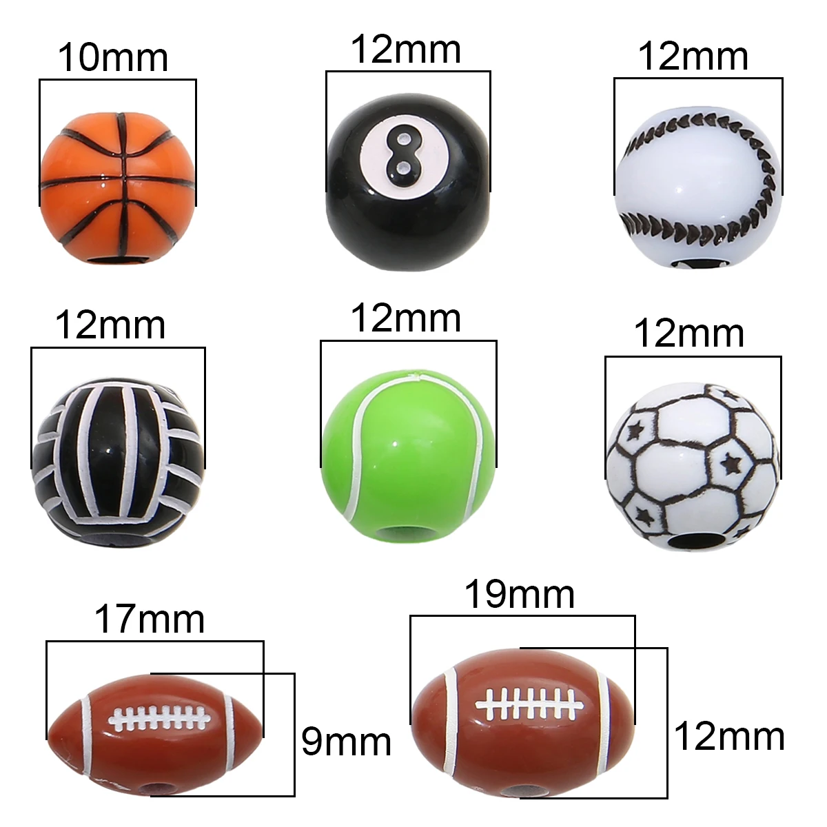10/20/30Pcs Acrylic Ball Beads Series Unique Loose Beads Handmade DIY Jewelry Bracelets Earrings Accessories Materials view 4