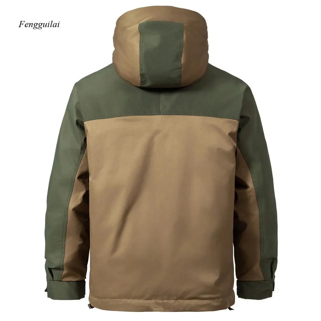 Men's Waterproof Anorak Jacket Multi-Zip Design, Hooded, Color-Blocked Outdoor & Streetwear Style for Fall & Winter