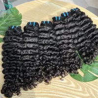 SWANEE 18A extensiones de cabello humano rizado profundo 1/3/4 mechones cabello humano negro Natural brasileño cabello Remy 100% cabello humano Natural