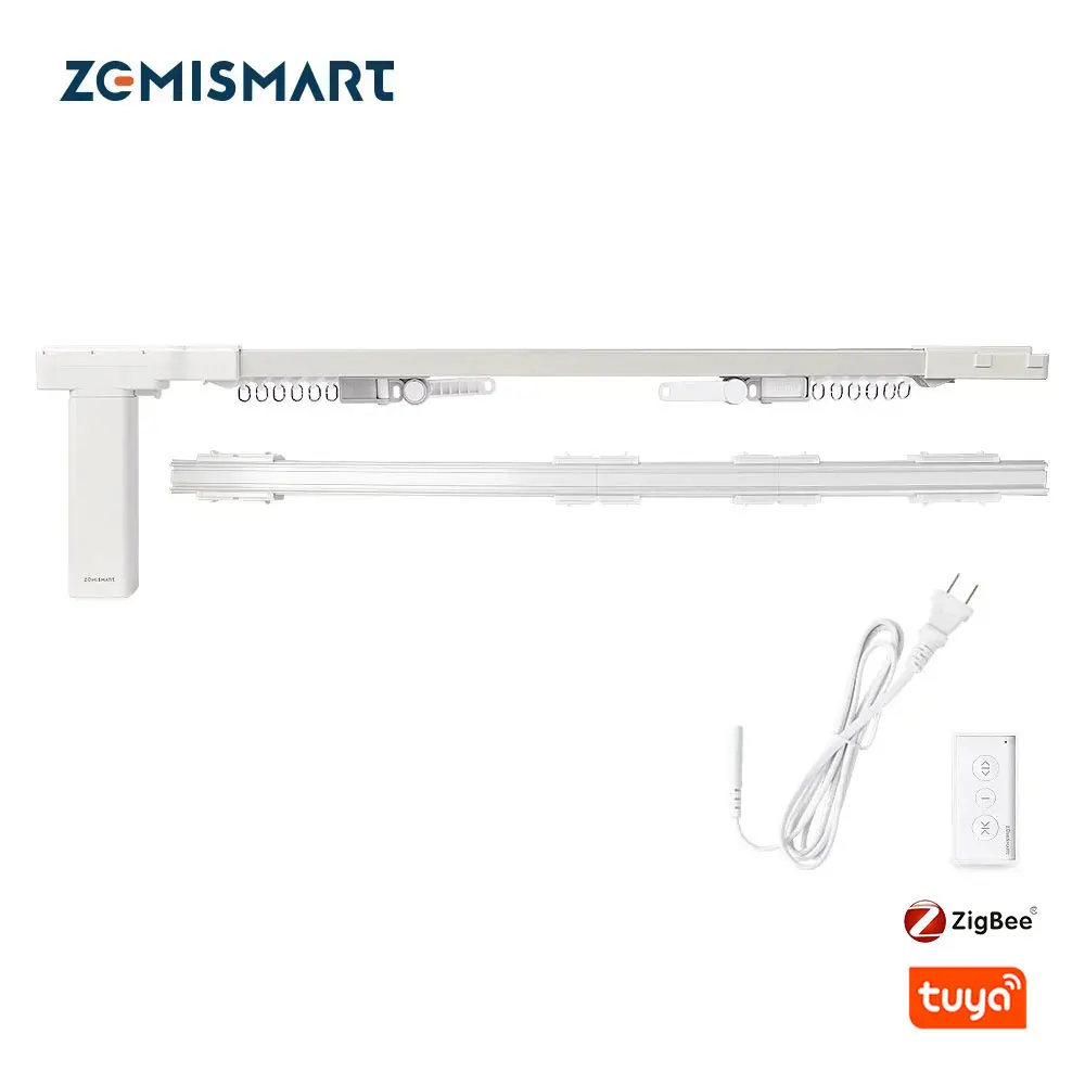 Zemismart Tuya Zigbee Electric Curtain Motor with Splicing Track Beltless Design Support Alexa Google Home Voice Control