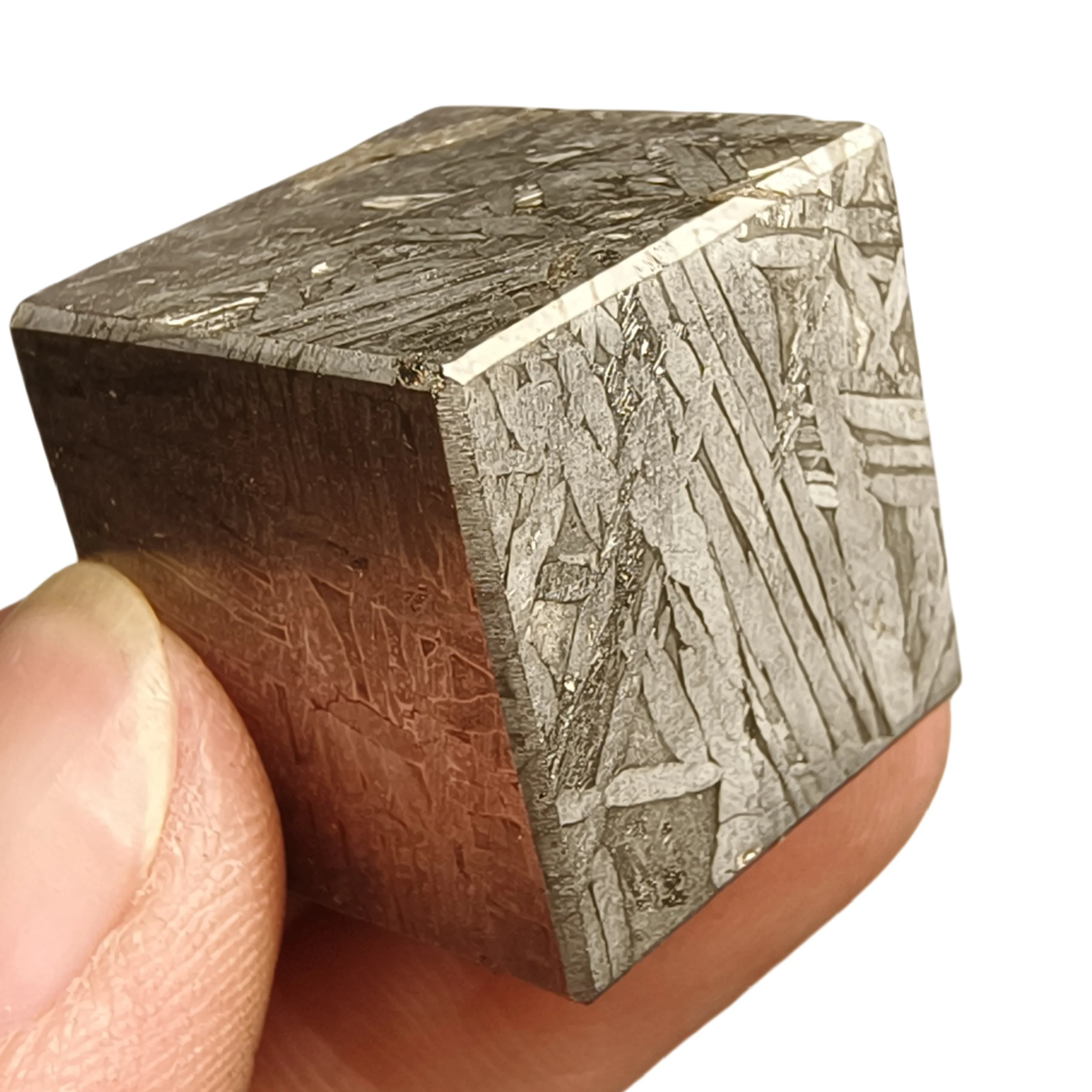 Authentic Aletai Iron Meteorite Slice, Natural Octahedrite with Widmanstätten Pattern, Cosmic Falling Stone Specimen for Collect