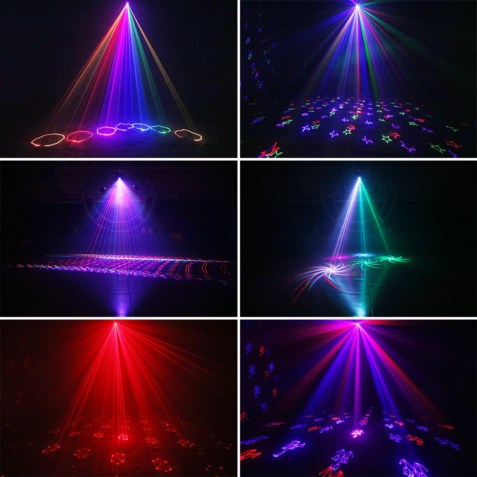 ALIEN 1W 10IN1 RGB 3D Beam Animation Laser Light Projector DJ Disco Bar Club Stage Lighting Effect Party Holiday Xmas Show Lamp