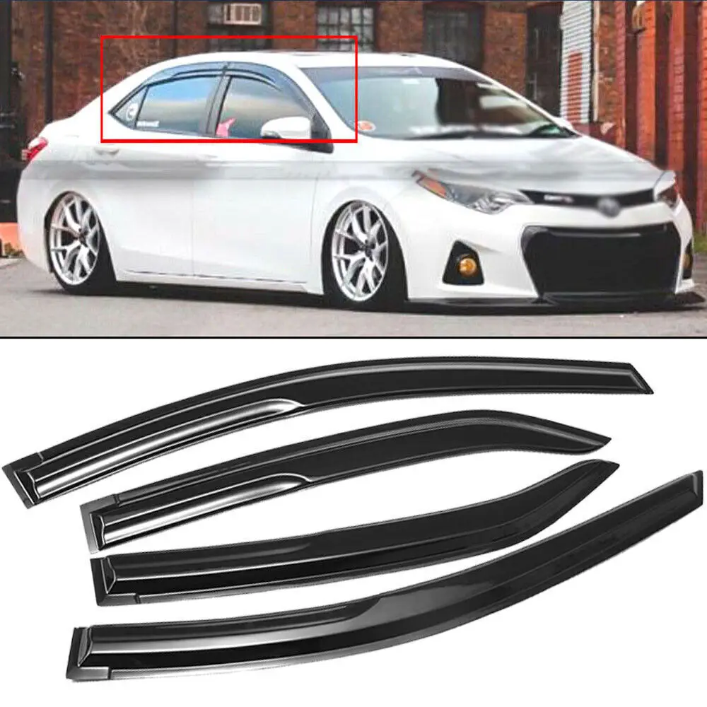 

Для Toyota Corolla 2014-2018: Ветровики (дефлекторы окон) в стиле JDM Mugen для защиты от солнца и дождя