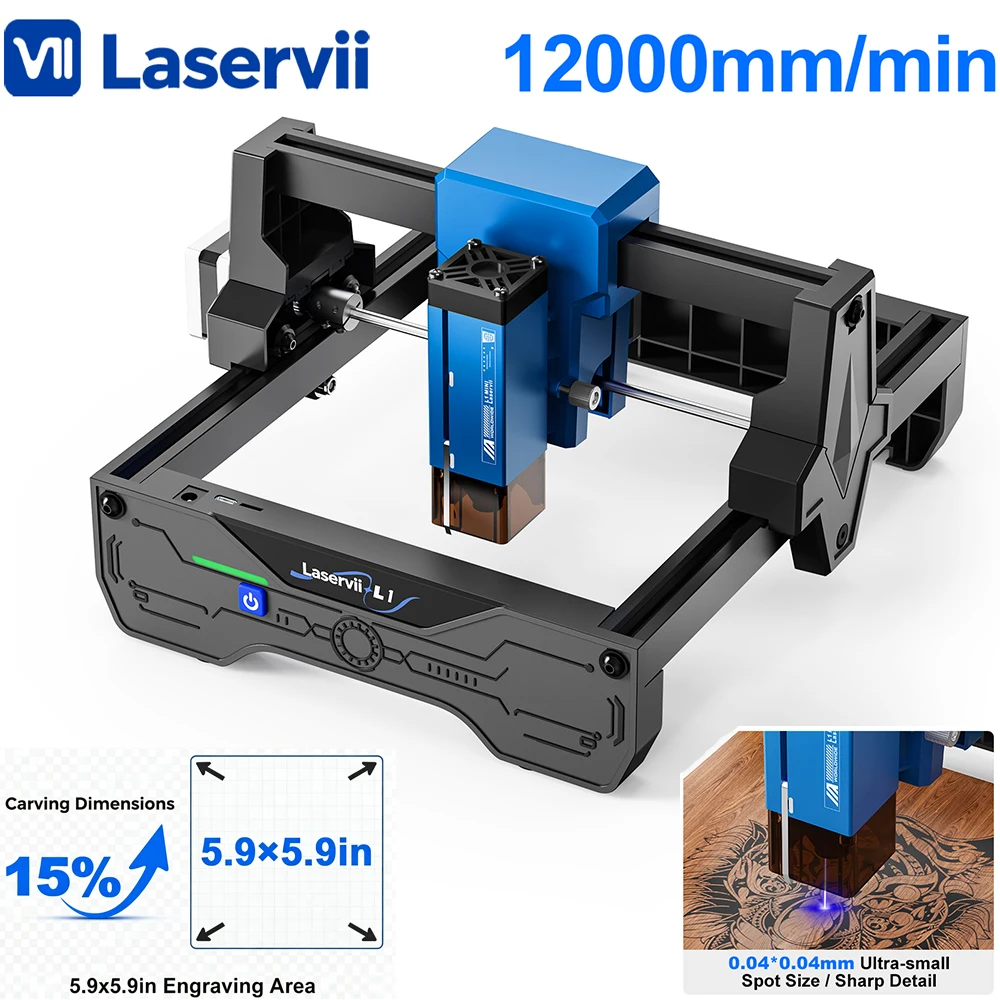 Laservii L1 Mini 3W Laser Engraving Machine Desktop Laser Marking Machine Portable 150x150mm Multifunctional Laser Engraver