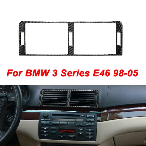 1Pc 에어 벤트 트림 자동 탄소 섬유 콘솔 에어 벤트 스티커 트림-BMW 3 시리즈 E46 98-04 자동차 인테리어 액세서리