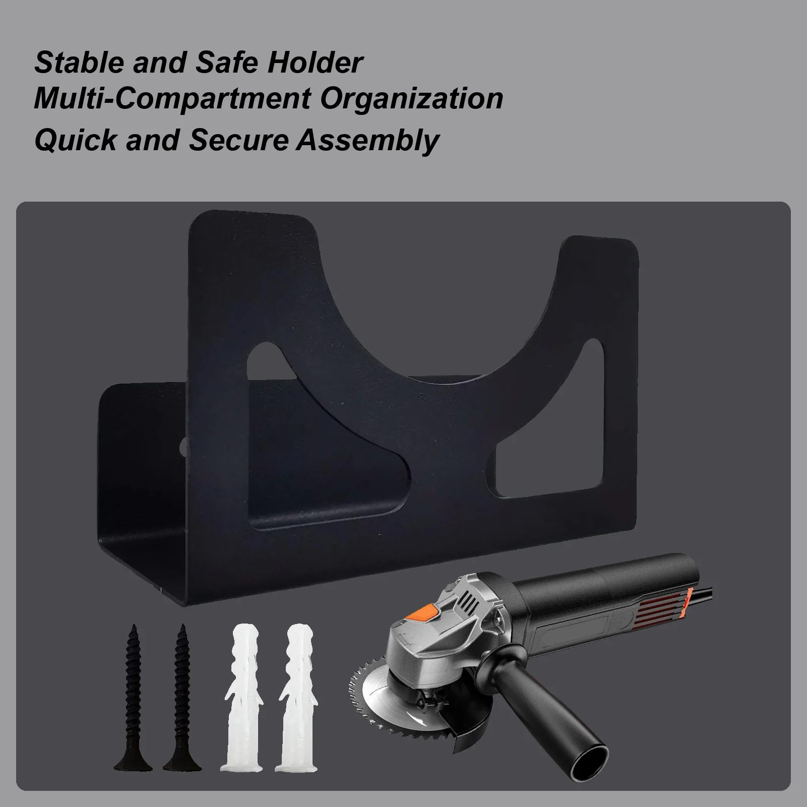 

Angle Grinder Bracket Wall Mount Bracket for Angle Grinder Tight Fit Multi-Functional Storage Rack for Electric Tools Wrench