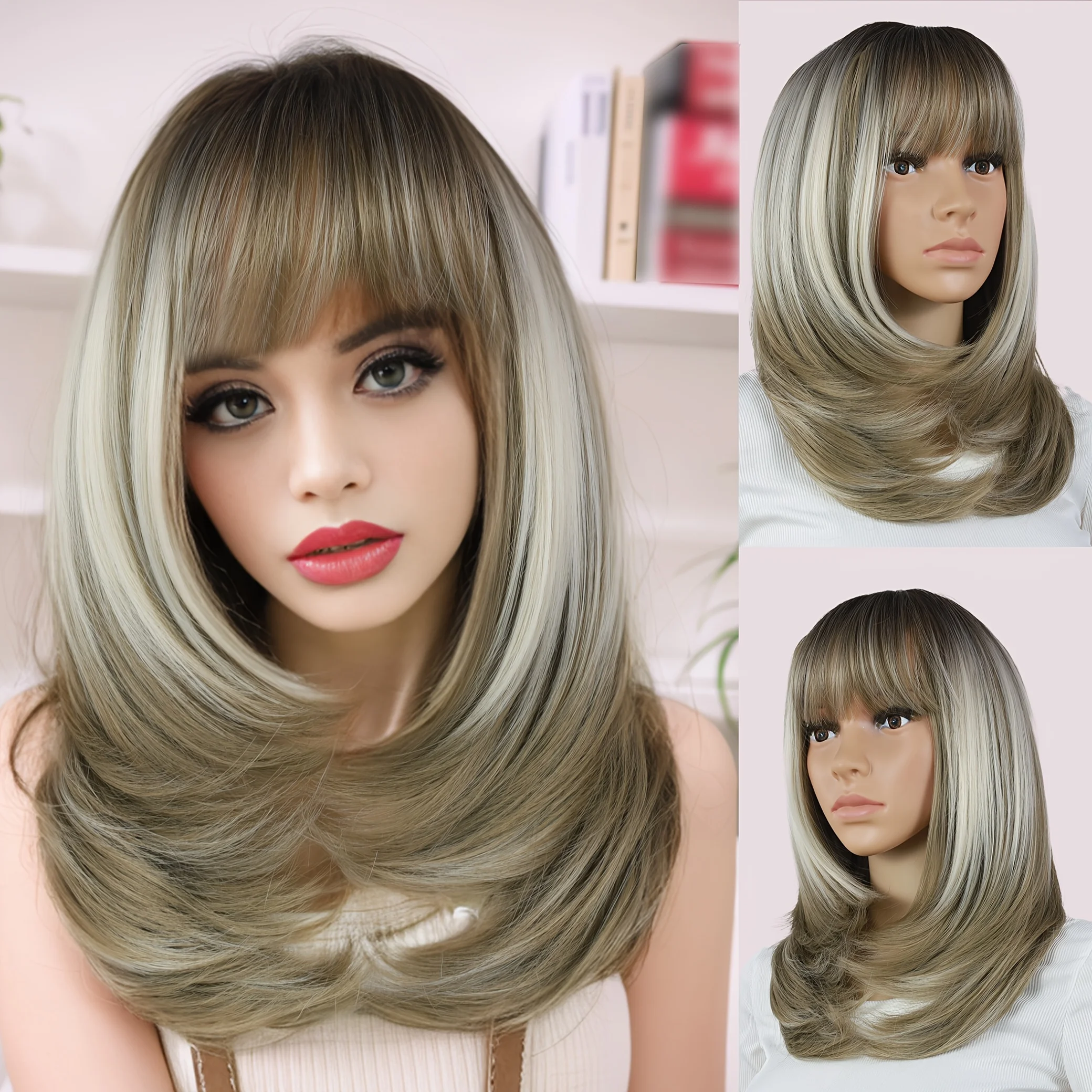 

Женские парики, длинные волосы, красивые, слегка вьющиеся кончики волос, термостойкое синтетическое волокно, легко ухода за, подходят для дайвинга.