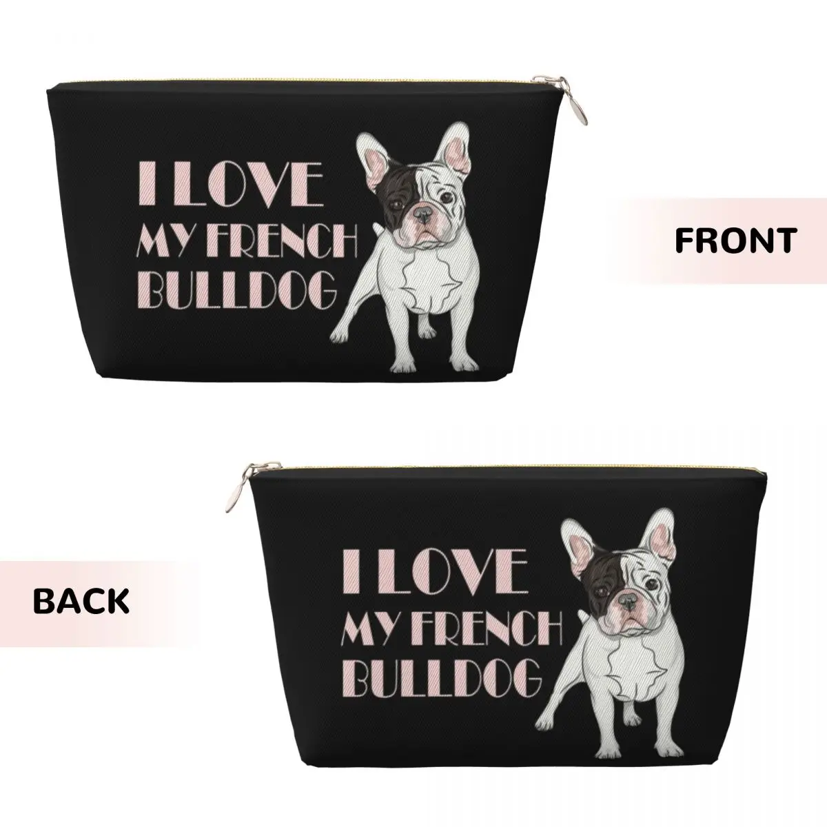 Custom French Bulldog Makeup Bag for Women Travel Cosmetic Organizer Kawaii Pet Puppy Dog Animal Frenchie Storage Toiletry Bags